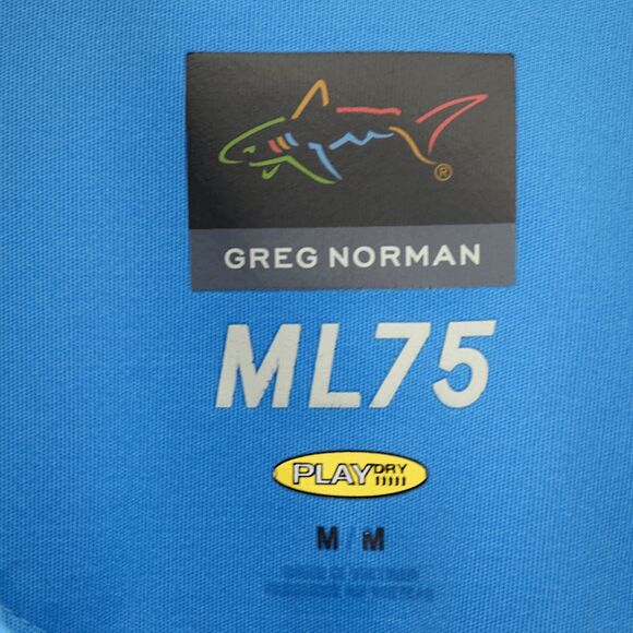 Greg Norman ML75 PlayDry Men’s Golf Performance Polo Shirt Blue Stripe Size M - Picture 4 of 7